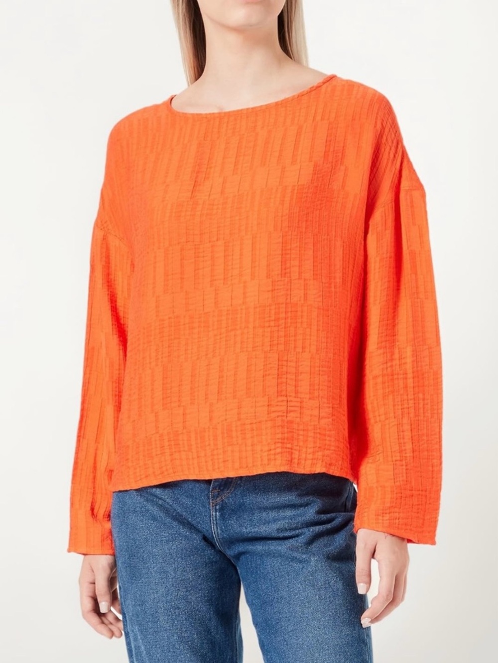 United Colors of Benneton Bright Orange Gauze Women's Top size S/M